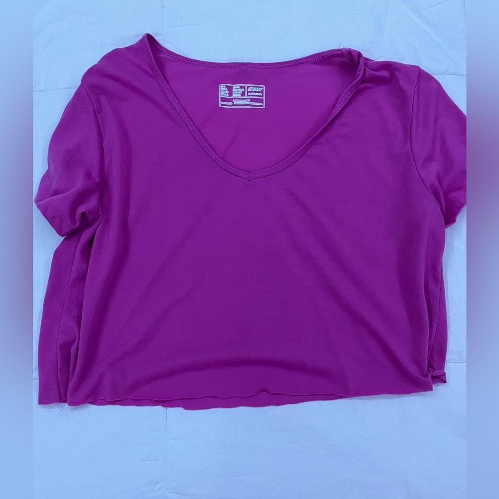 purple crop top